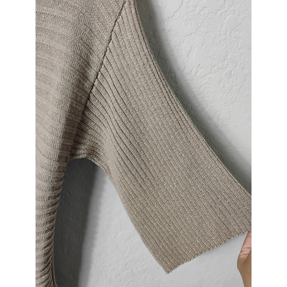 Dana Buchman Knit Sweater 3/4 Sleeve Metallic Sparkle‎ Top Size S - Picture 6 of 9